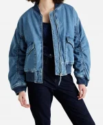 Movie Now You See Me Now You Don’t 2025 Ariana Greenblatt Blue Bomber Jacket