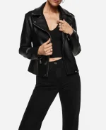 Movie Now You See Me Now You Don’t 2025 Rosamund Pike Black Biker Leather Jacket