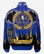 NBA 2025 All-Star San Francisco Bay Area Blue Leather Jacket For Unisex