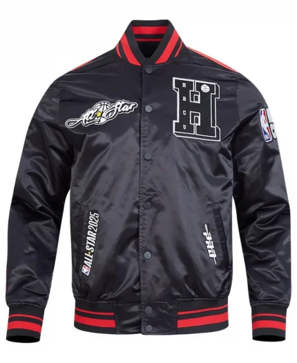 NBA All-Star Game 2025 Black Satin Jacket