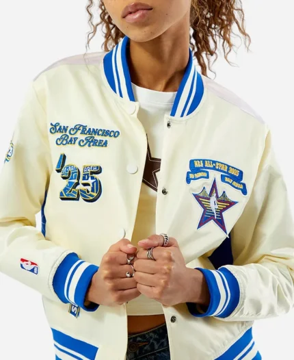 NBA All-Star Game 2025 Cream Varsity Jacket