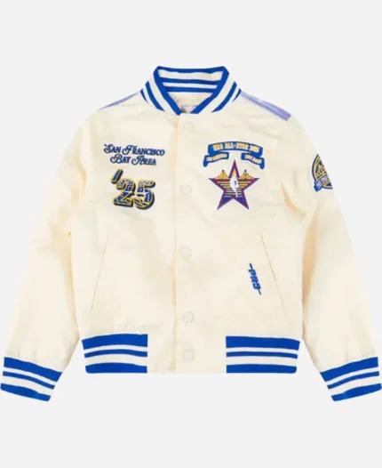 NBA All-Star Game 2025 Youth Cream Satin Jacket