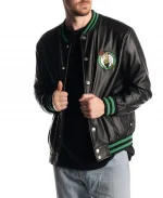 NBA Boston Celtics 2025 Metallic Black Varsity Jacket