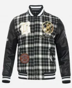 NBA Brooklyn Nets Prep Plaid Wool Varsity Jacket