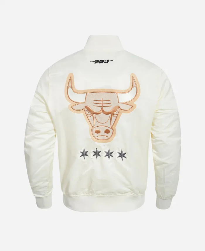 NBA Chicago Bulls 2025 Cream Satin Jacket