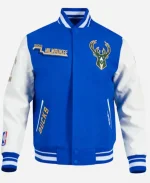 NBA Milwaukee Bucks 2025 Blue Wool Varsity Jacket