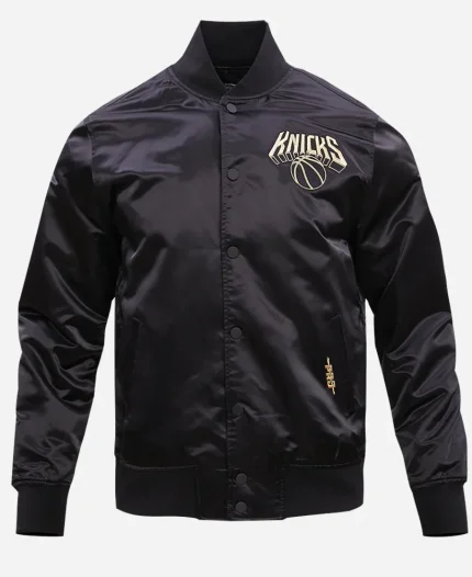 NBA New York Knicks 2025 Black Satin Jacket