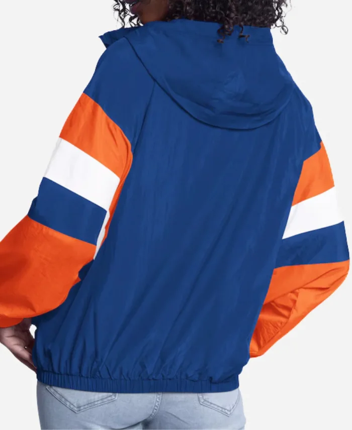 NBA New York Knicks Carl Banks G-III Full-Zip Oversized Blue And Orange Jacket