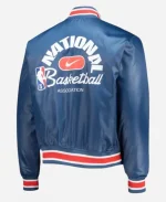 NBA Nike Blue 75th Anniversary Courtside Satin Full-Snap Jacket For Men’s