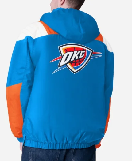 NBA Oklahoma City Thunder Starter Blue Charger Half-Zip Jacket