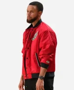 NBA Playoffs Game Steph Curry UA Icon Red Varsity Jacket