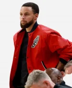 NBA Steph Curry Varsity Red Jacket