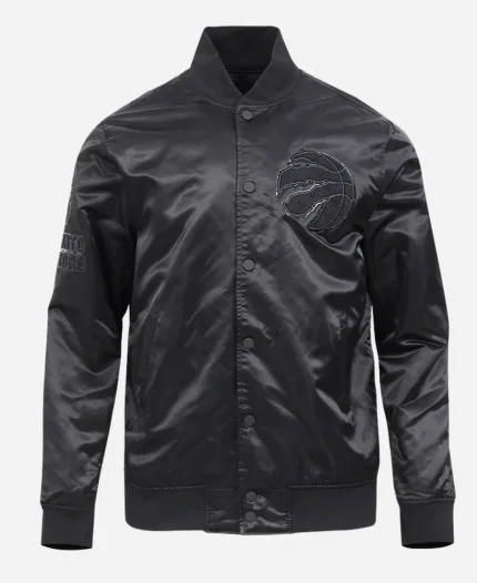 NBA Toronto Raptors 2025 Triple Black Satin Jacket