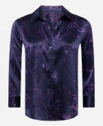 NBC News Daily 2025 Morgan Radford Chain Purple Print Shirt