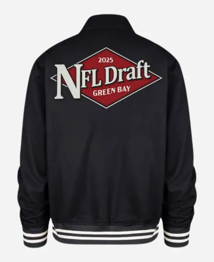 NFL Draft 2025 Green Bay Packers Black Cotton Bomber Jacket For Unisex