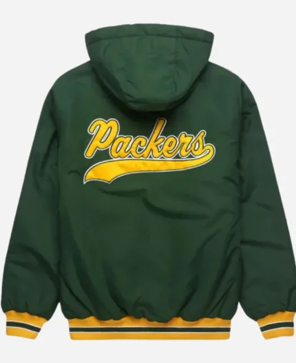 NFL Green Bay Packer 2025 Starter Green Hooded Bomber Jacket For Men and Women
