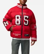 NFL Player George Kittle Scarlet 49ers Puffer Jacket