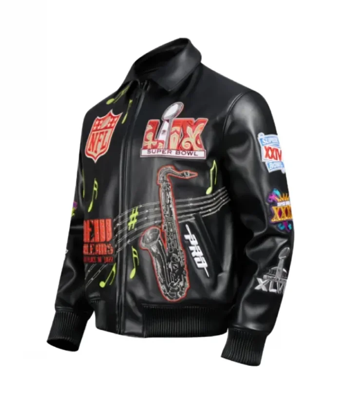 NFL Super Bowl LIX 2025 Black Leather Jacket
