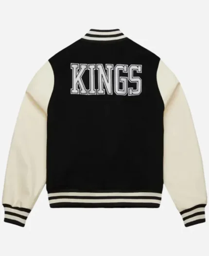 NHL Los Angeles Kings 2025 Unisex Black and White Wool Varsity Bomber Jacket