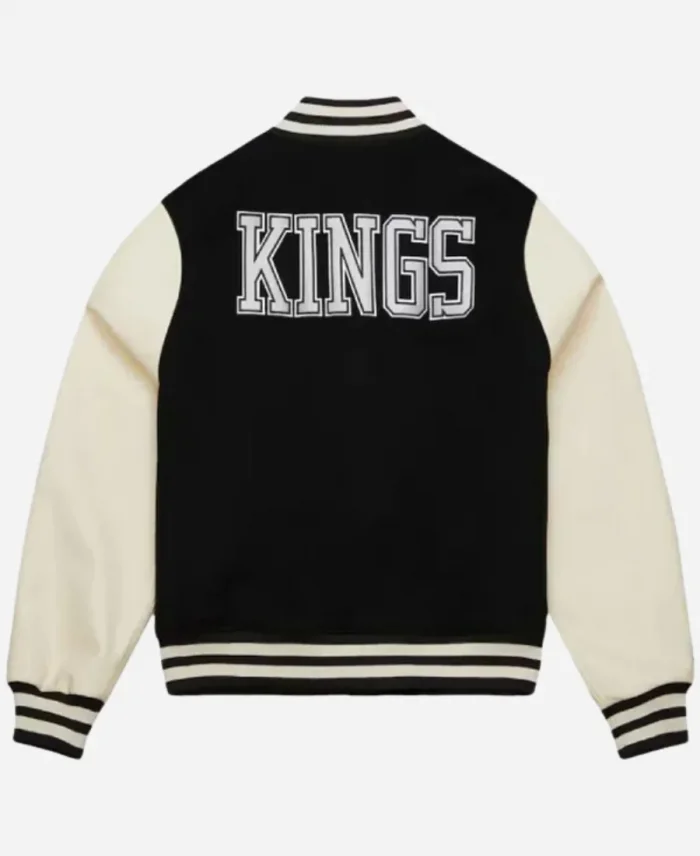 NHL Los Angeles Kings 2025 Unisex Black and White Wool Varsity Bomber Jacket