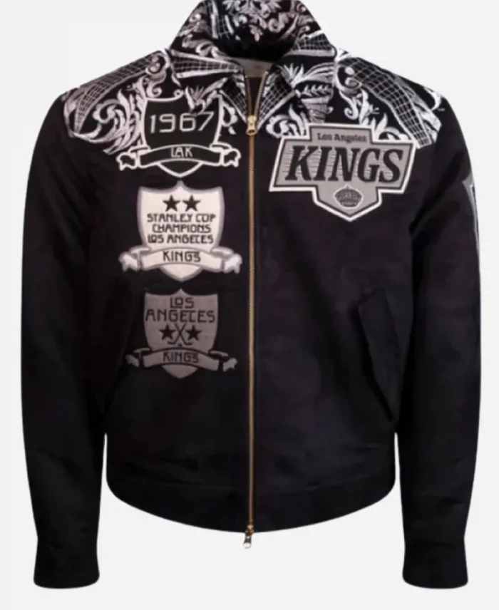 NHL Team 2025 Los Angeles Kings Black Suede Jacket