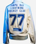 NHL Team 2025 Tampa Bay Lightning WAGs Playoff White Bomber Leather Jacket