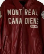 NHL Team Montreal Canadiens 2025 WAGs Playoff Red Leather Jacket
