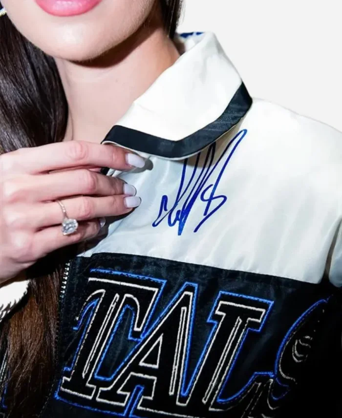 NHL Team Washington Capitals 2025 WAGs Playoff Black and White Satin Bomber Jacket