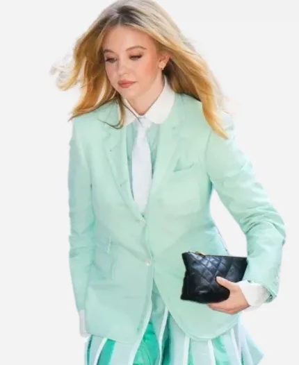 NYC Today Show Sydney Sweeney Mint Green Blazer Coat