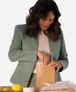 Natalie Brown Movie Locked in My House Green Suit