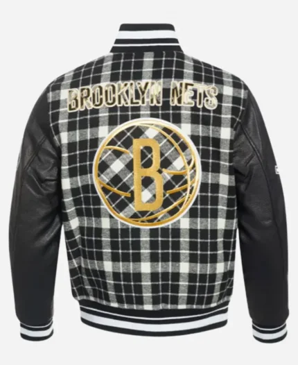 National Basketball Association Brooklyn Nets 2025 Prep Plaid Wool Varsity Jacket