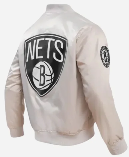 National Basketball Association Brooklyn Nets 2025 Satin Bomber Varsity Jacket