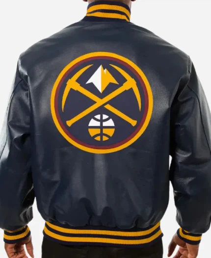 National Basketball Association Denver Nuggets 2025 Blue Leather Jacket For Men and Women