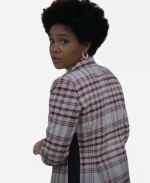Nella Rogers Tv Series The Other Black Girl 2023 Plaid Coat