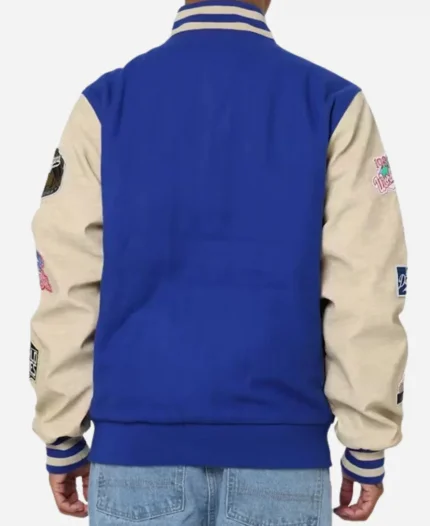 New Era Los Angeles Dodgers MLB World Series Blue And White Varsity Jacket