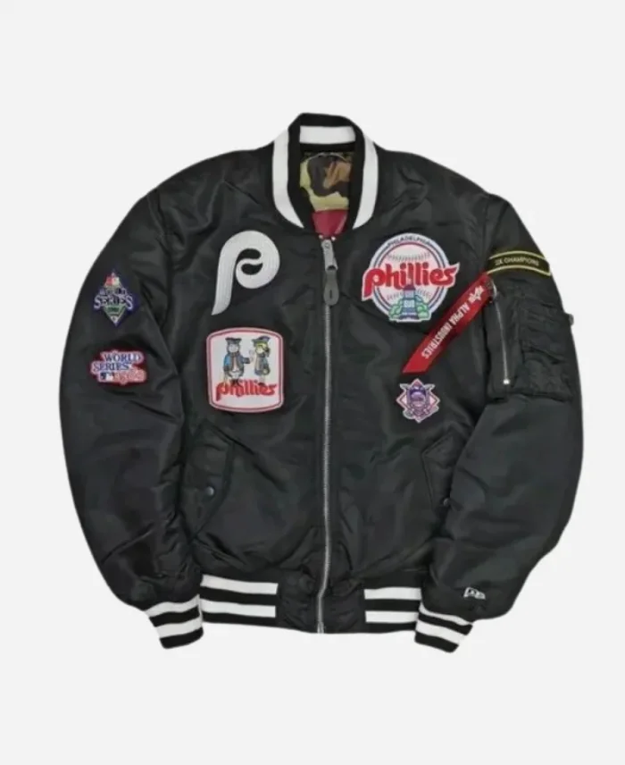 New Era X Philadelphia Phillies Baseball Reversible Black Bomber Jacket