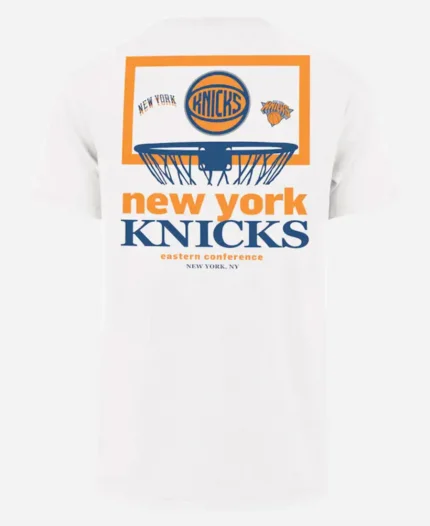 New York Knicks 47 White City Edition Backboard Franklin T-Shirt For Sale