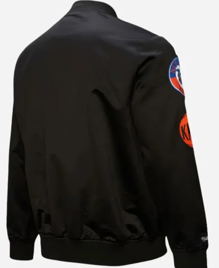 New York Knicks Black Hardwood Satin Full-Snap Jacket