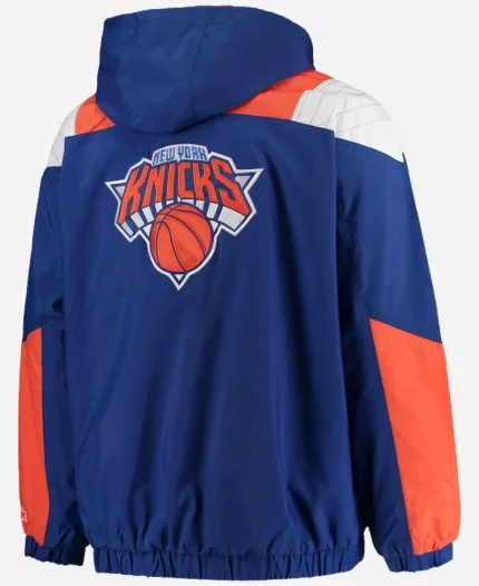 New York Knicks Starter Blue Half-Zip Hoodie Jacket