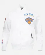 New York Knicks White City Edition Satin Full-Snap Jacket