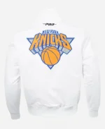 New York Knicks White City Edition Satin Full-Snap Jacket For Sale