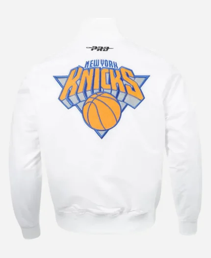 New York Knicks White City Edition Satin Full-Snap Jacket For Sale