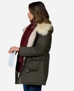 Nichole Sakura Movie The Finnish Line 2024 Elyse Green Shearling Hooded Fur Jacket