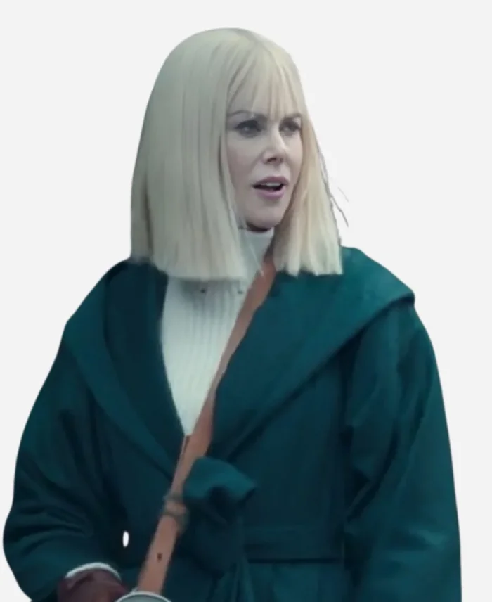 Nine Perfect Strangers Nicole Kidman Hooded Green Coat