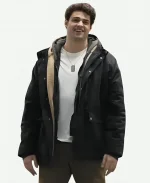 Noah Centineo Tv Series The Recruit 2025 Owen Hendricks Black Hooded Jacket