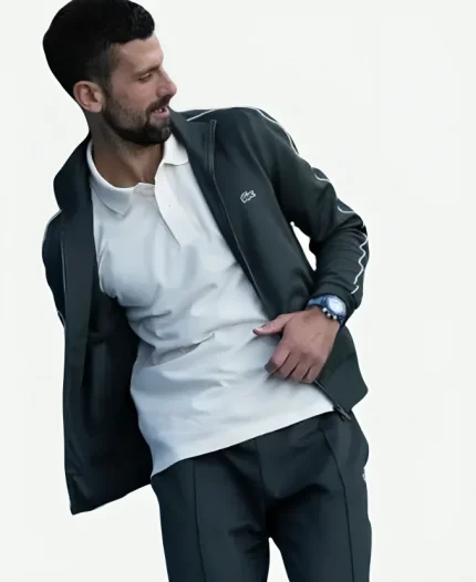 Novak Djokovic Opens Tennis Green Track Jacket
