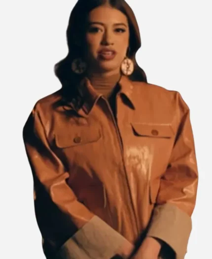 Novocaine Amber Midthunder Brown Leather Coat