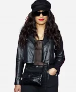 O Dessa 2025 Melissa De Sousa Cropped Leather Jacket