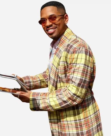 O Dessa Kelvin Harrison Jr Plaid Coat
