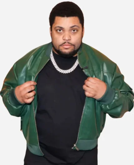 O’Shea Jackson Jr. Den of Thieves 2 Pantera 2025 Movie Premier Green Bomber Leather Jacket